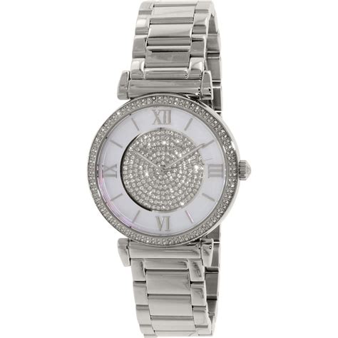 ladies silver michael kors watch|silver luxury watch women.